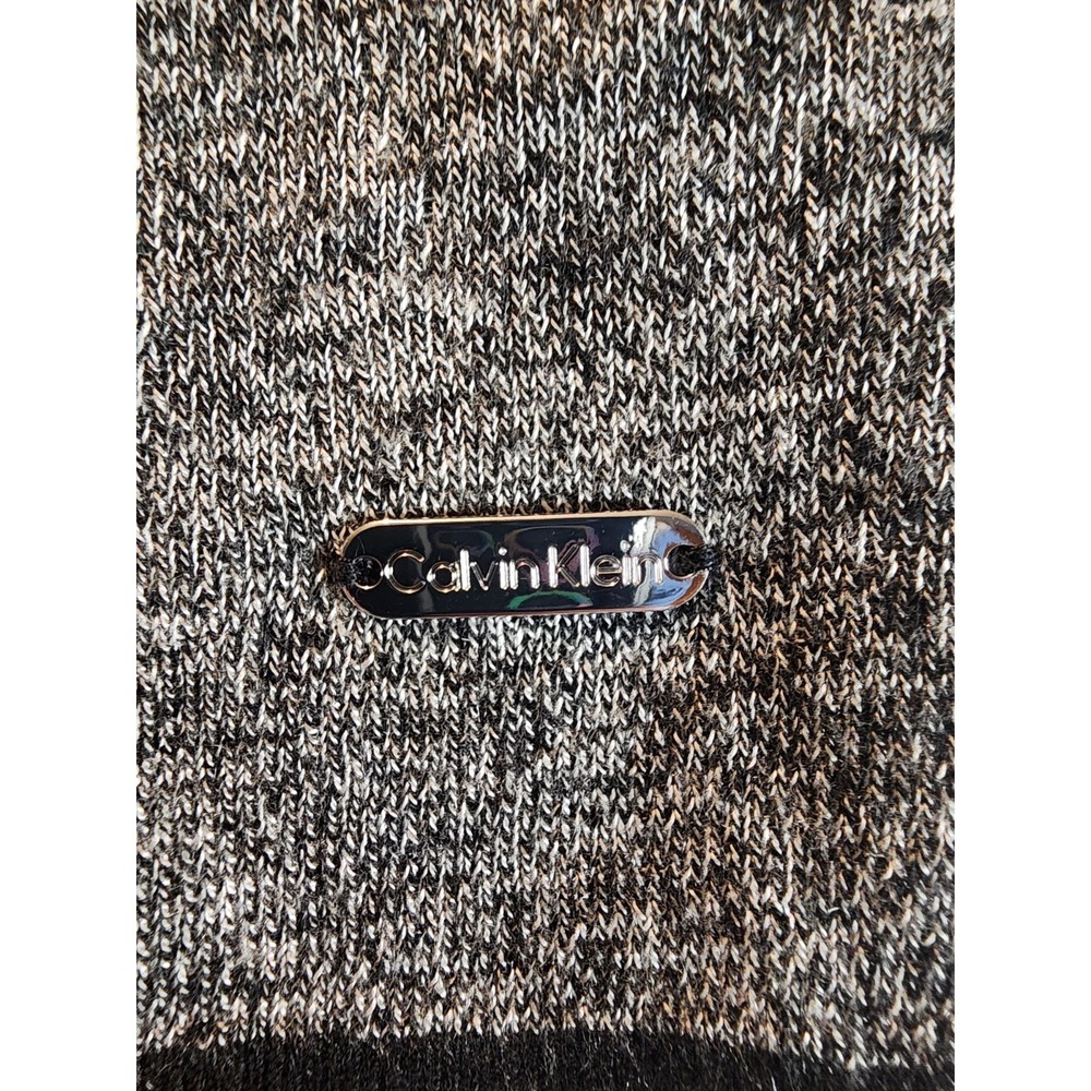 Womens Calvin Klein Cowl Neck Sweater Pullover Gray Black Long Sleeve Size Large - Picture 9 of 11